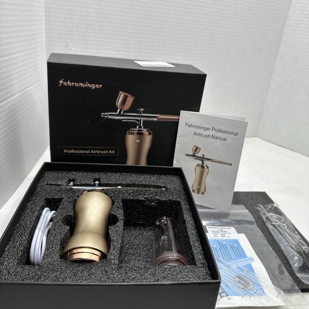 Fehrominger Professional Airbrush Kit Compressor 30Psi Rose Gold Gravity  Photos